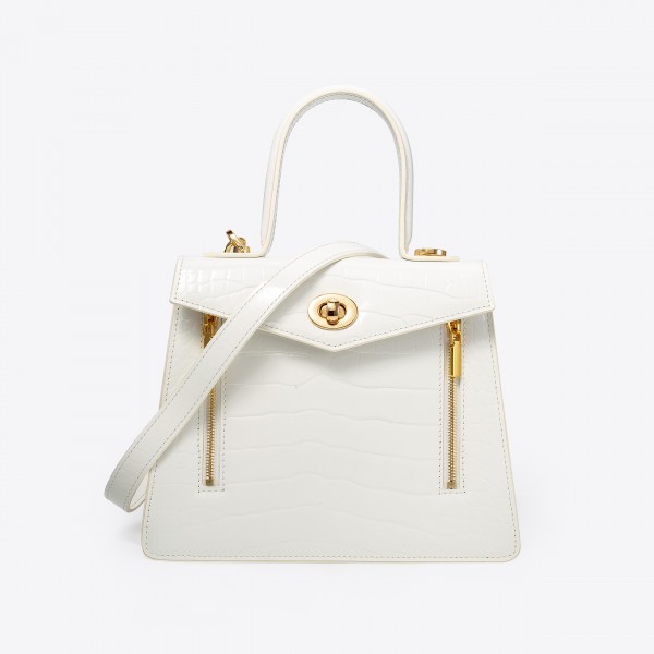 FR open front series angel PM crossbody bag in white
